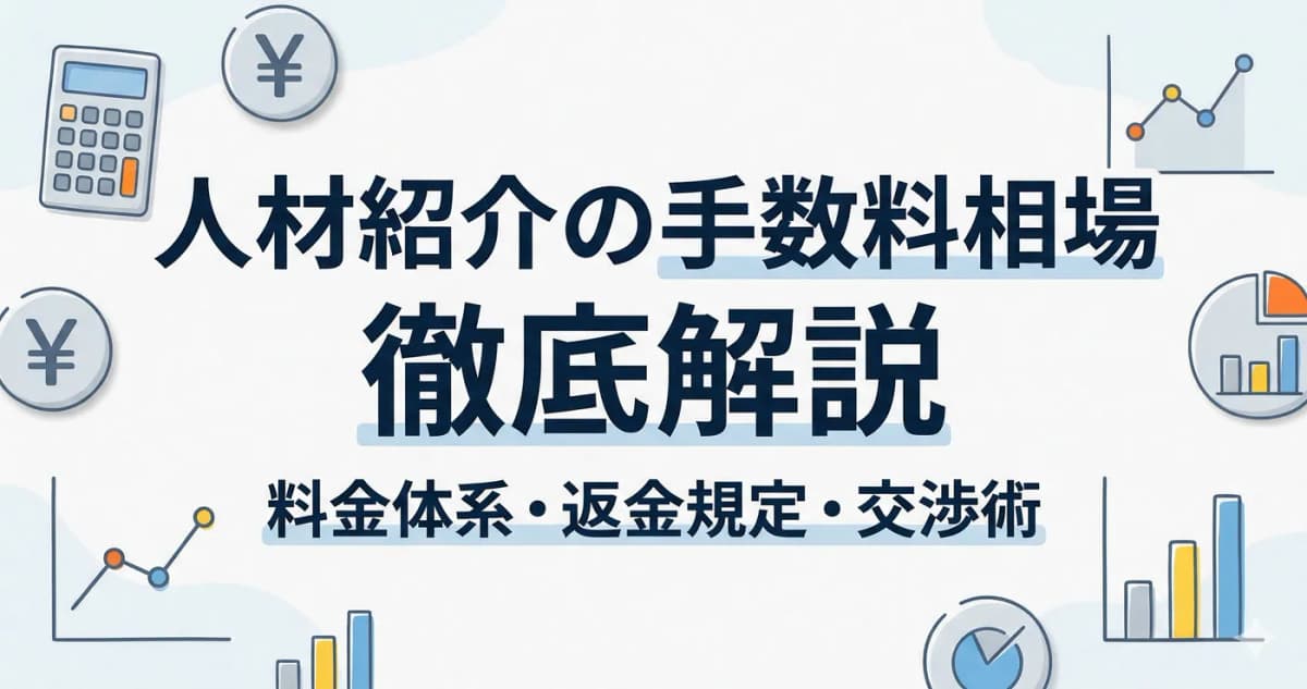 【2026年度版】人材紹介の手数料相場は?料率の目安・返金規定・値下げ交渉への対応