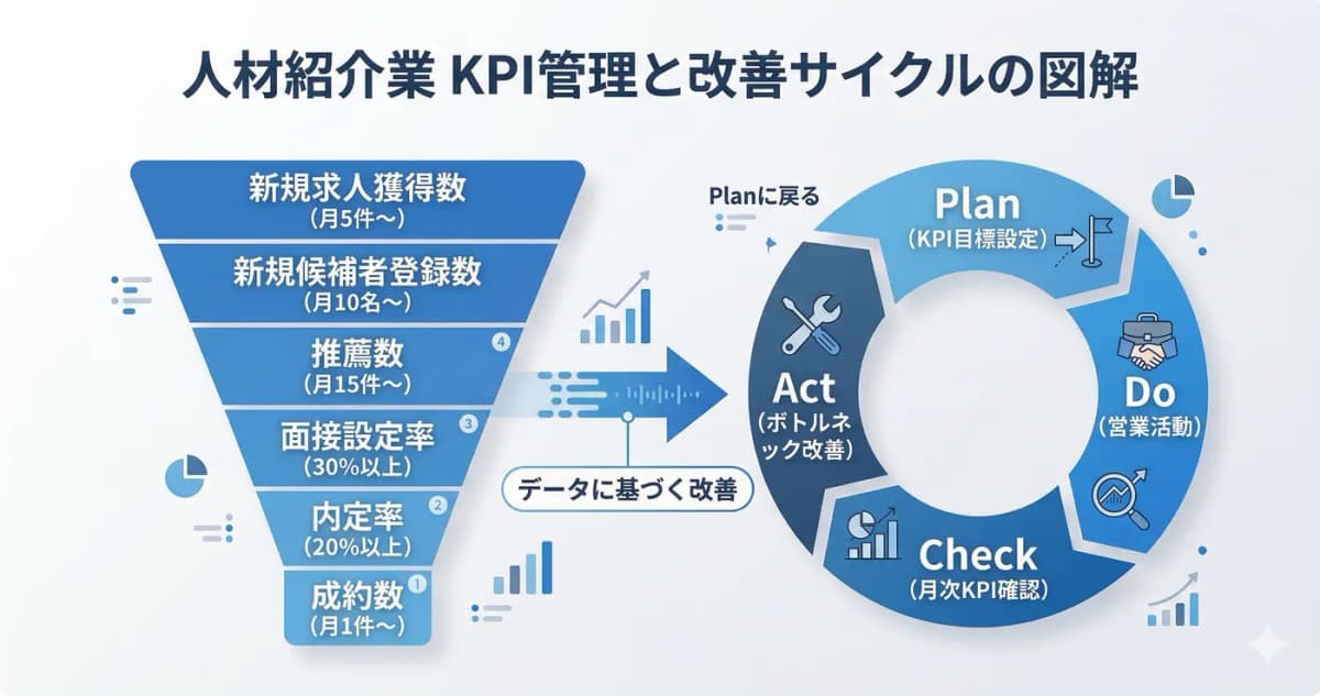 KPI管理と改善サイクルの図解