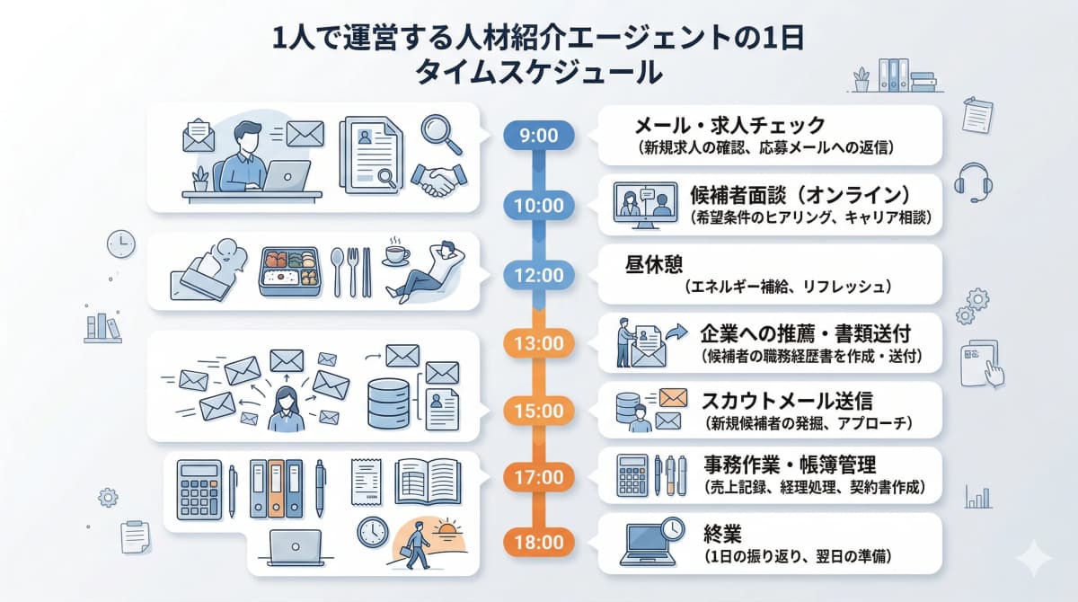 1人運営の1日のスケジュール例