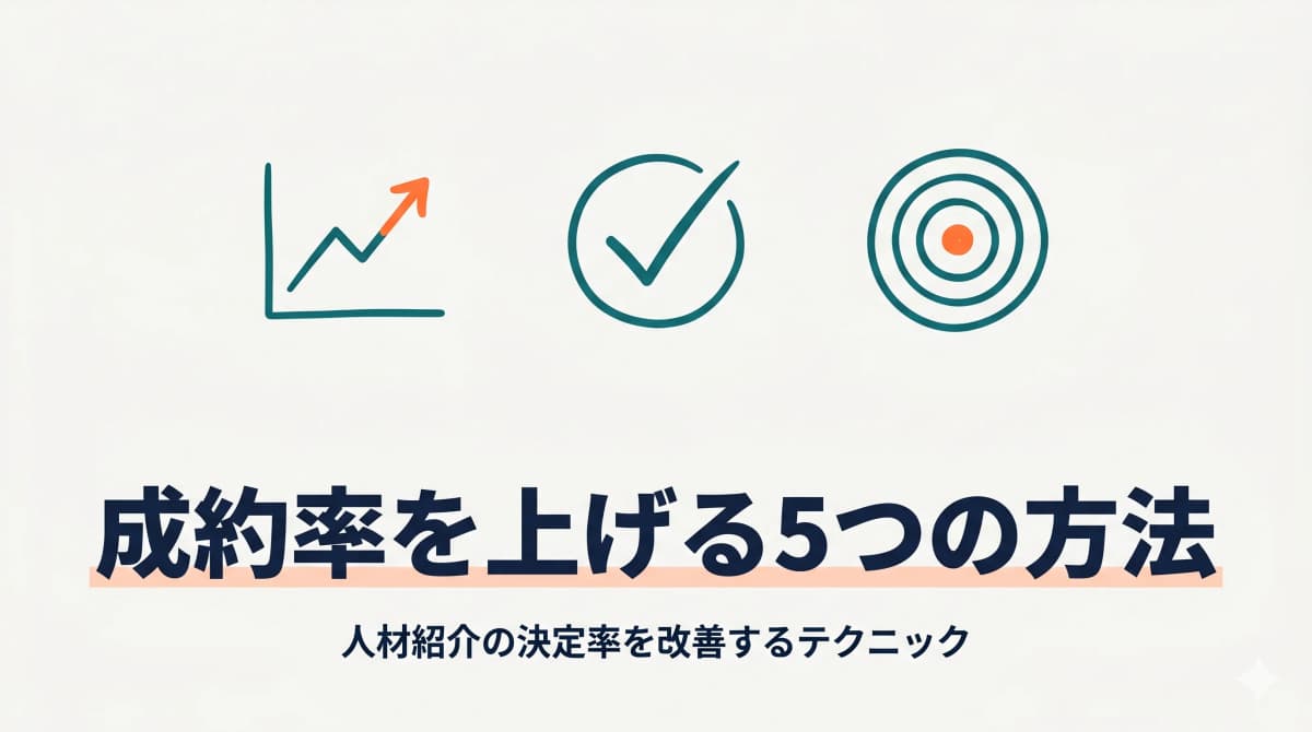 人材紹介の成約率を上げる5つの方法|平均データと改善ステップ