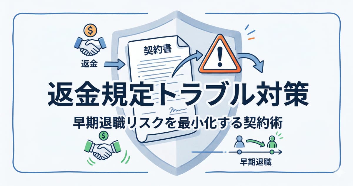 人材紹介の返金規定トラブル対策|早期退職時の対応と規定の作り方