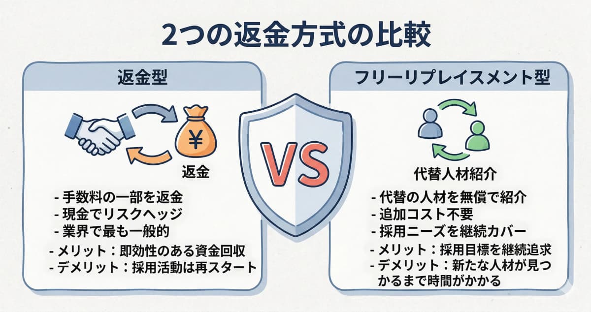 返金型とフリーリプレイスメント型の比較