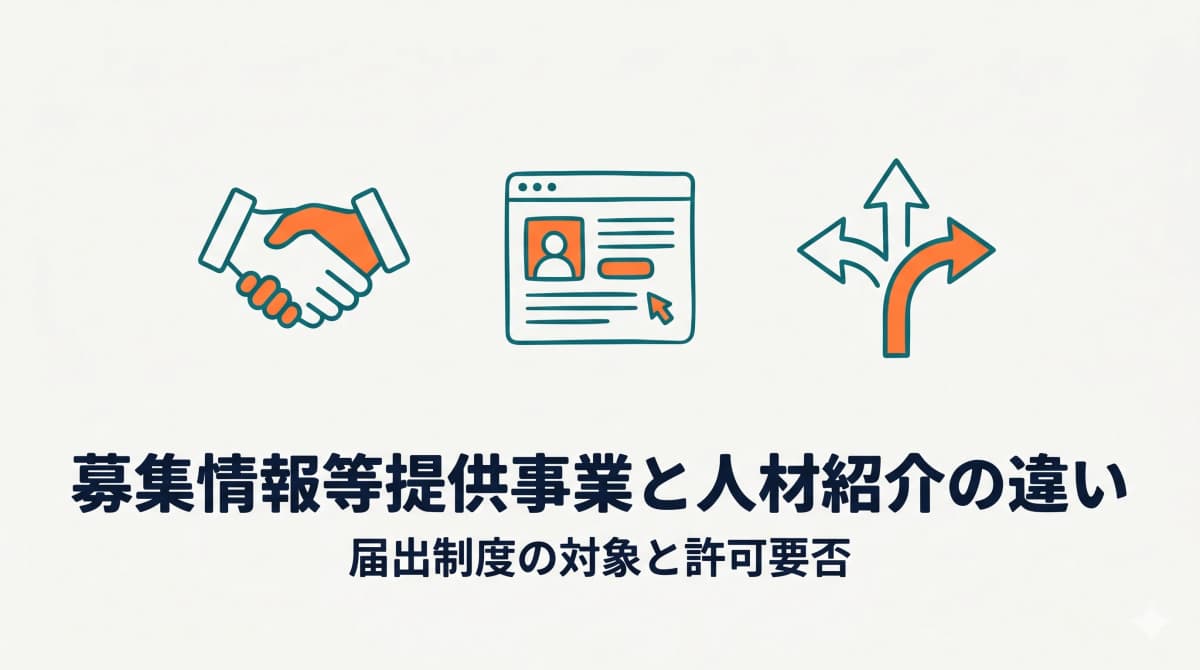 募集情報等提供事業と人材紹介の違い|届出制度の対象になるケースと許可要否【2026年版】