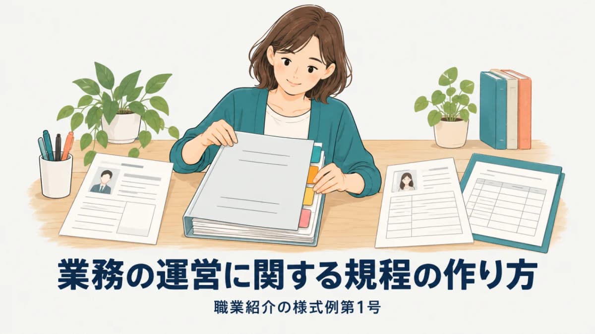 【2026年版】業務の運営に関する規程の作り方|職業紹介の様式例第1号