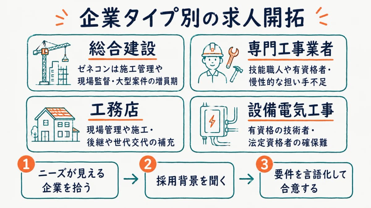 建設会社・ゼネコン・工務店の求人開拓の進め方