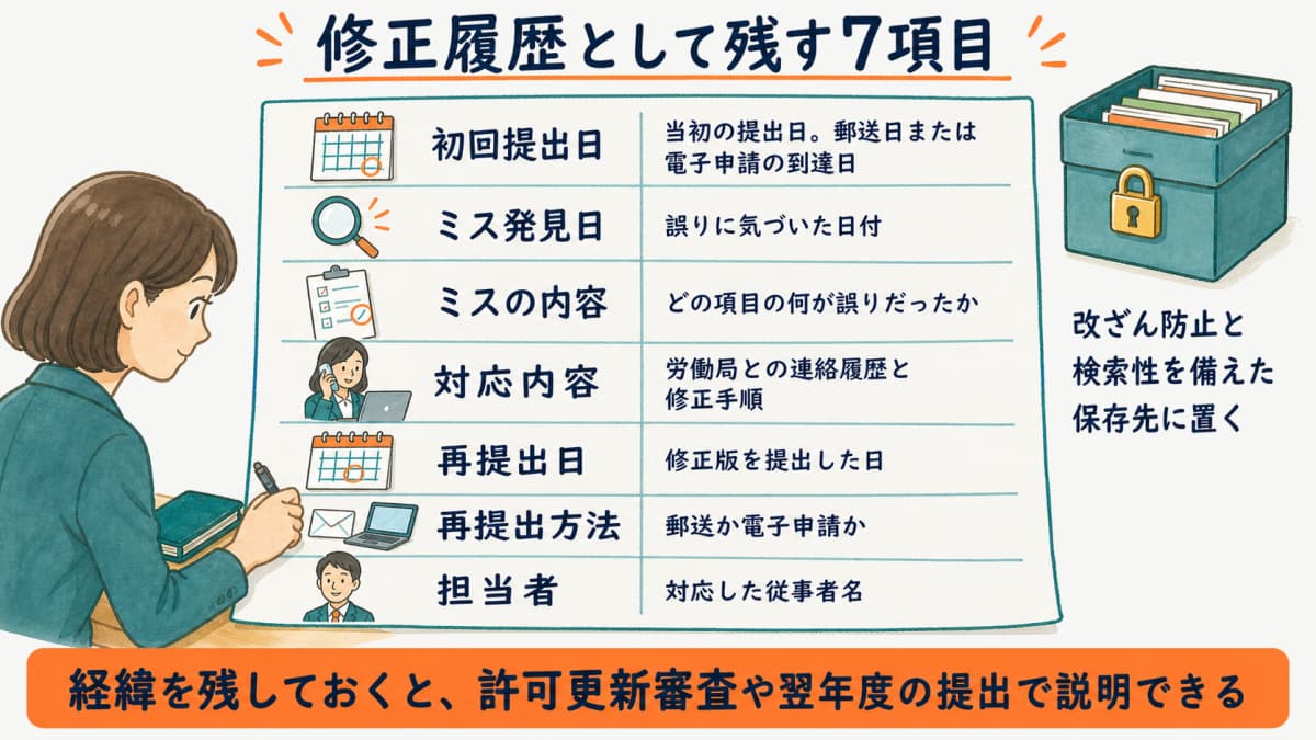 修正履歴の管理テンプレート