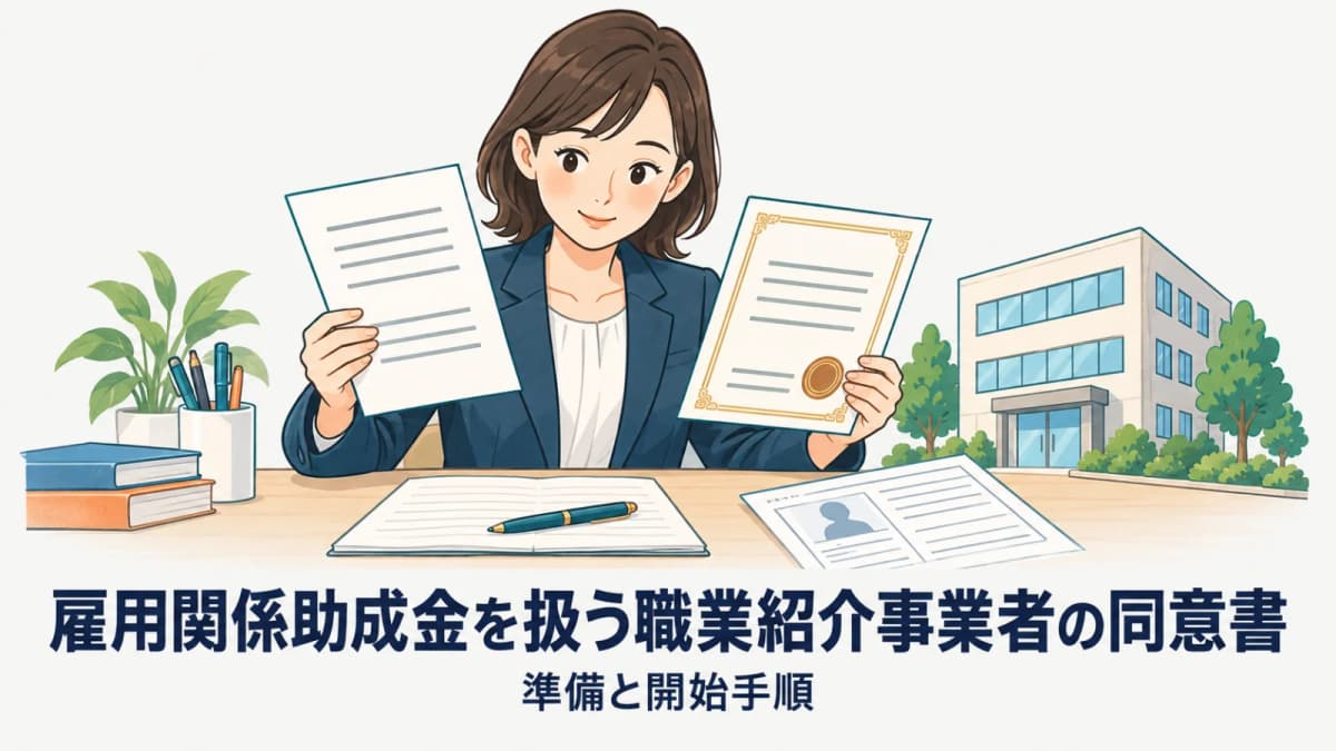 【2026年版】雇用関係助成金を扱う職業紹介事業者の同意書|準備と開始手順