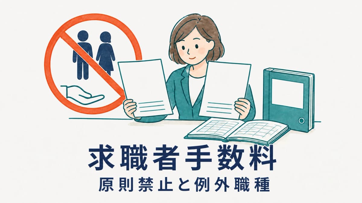 求職者手数料は原則禁止|例外職種と2つの制度を整理【2026年版】
