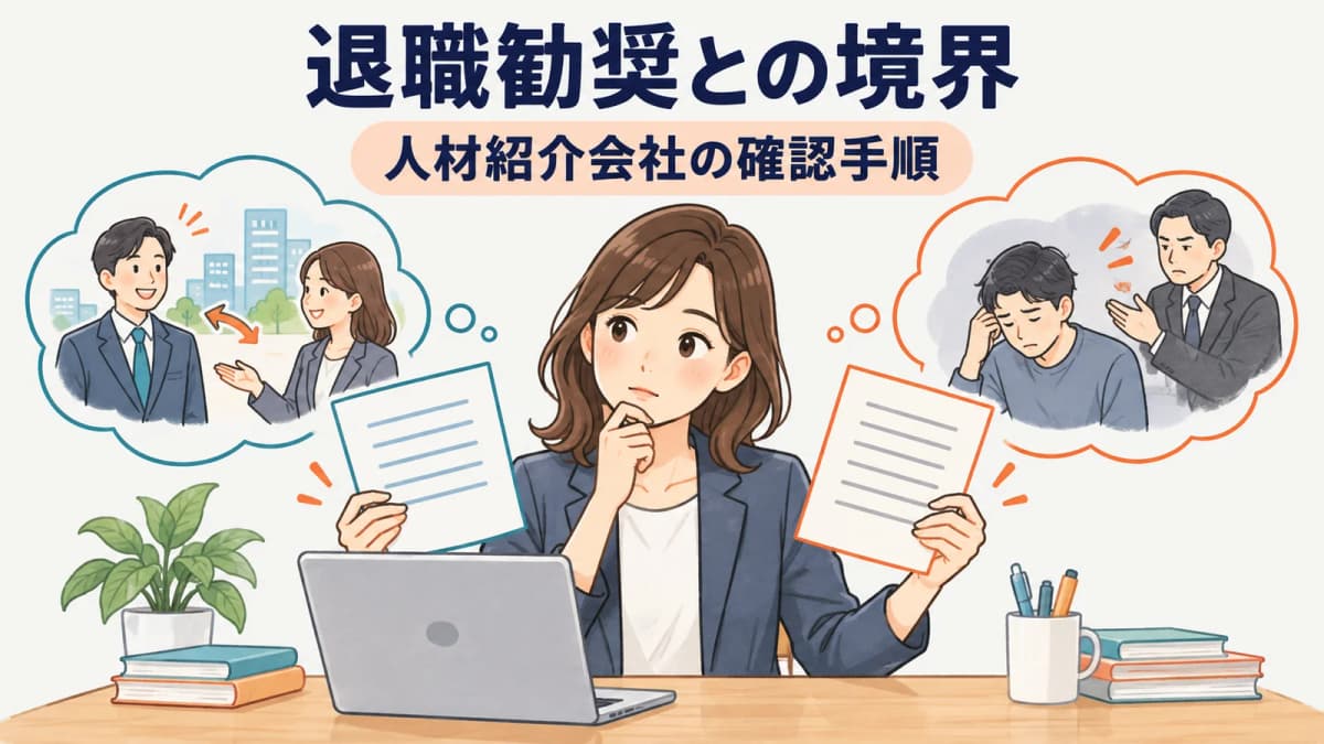 再就職支援と退職勧奨の境界|人材紹介会社が確認したい対応範囲