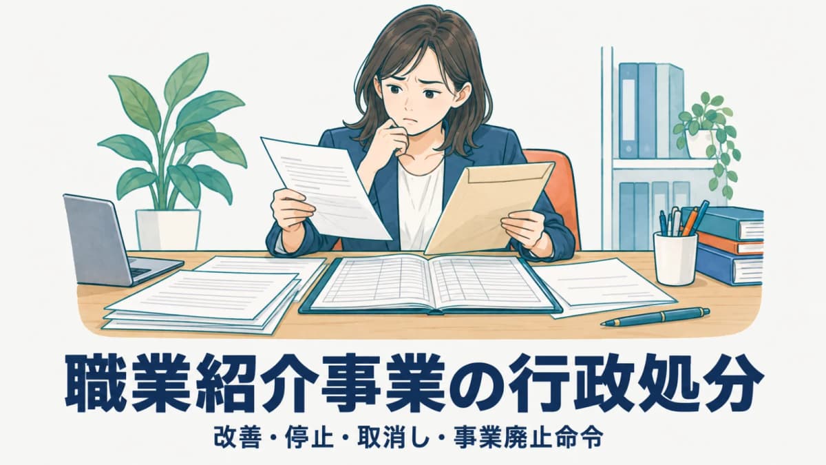【2026年版】職業紹介事業の行政処分|改善・停止・取消し・事業廃止命令の違い