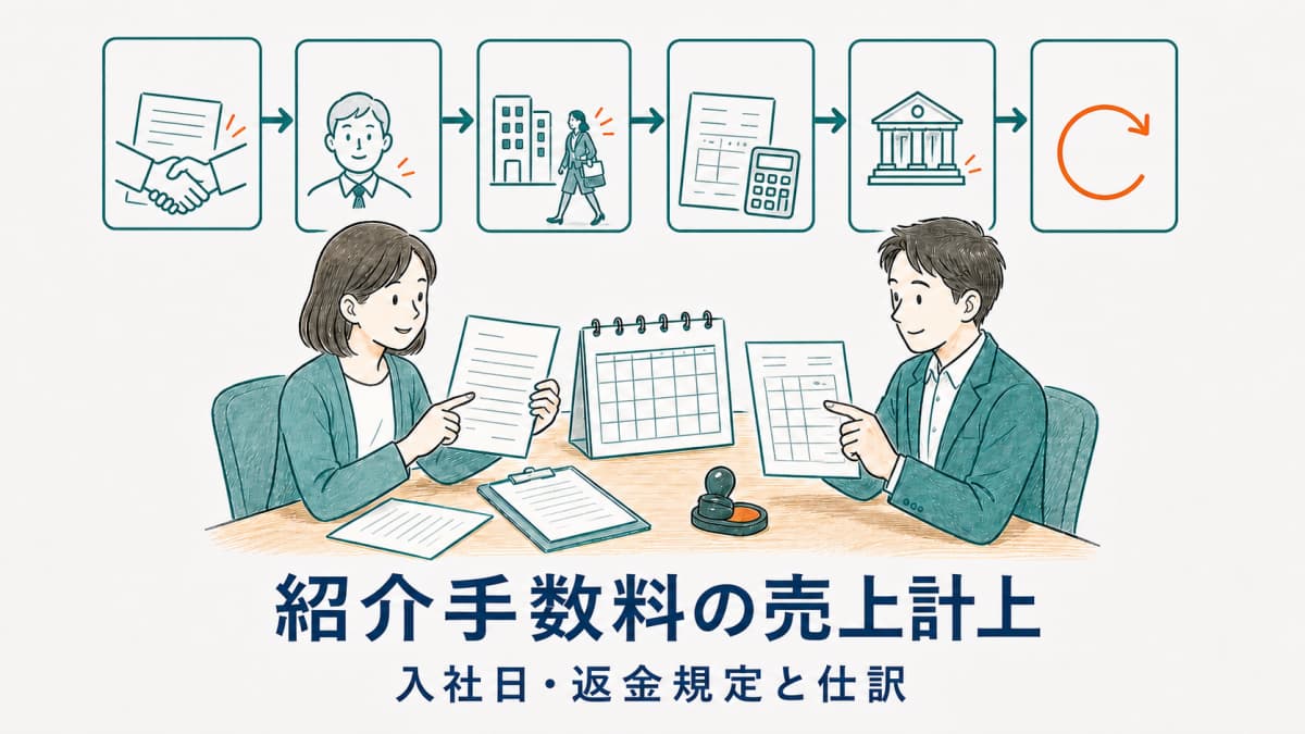人材紹介手数料の売上計上タイミング|入社日・返金規定と仕訳を整理