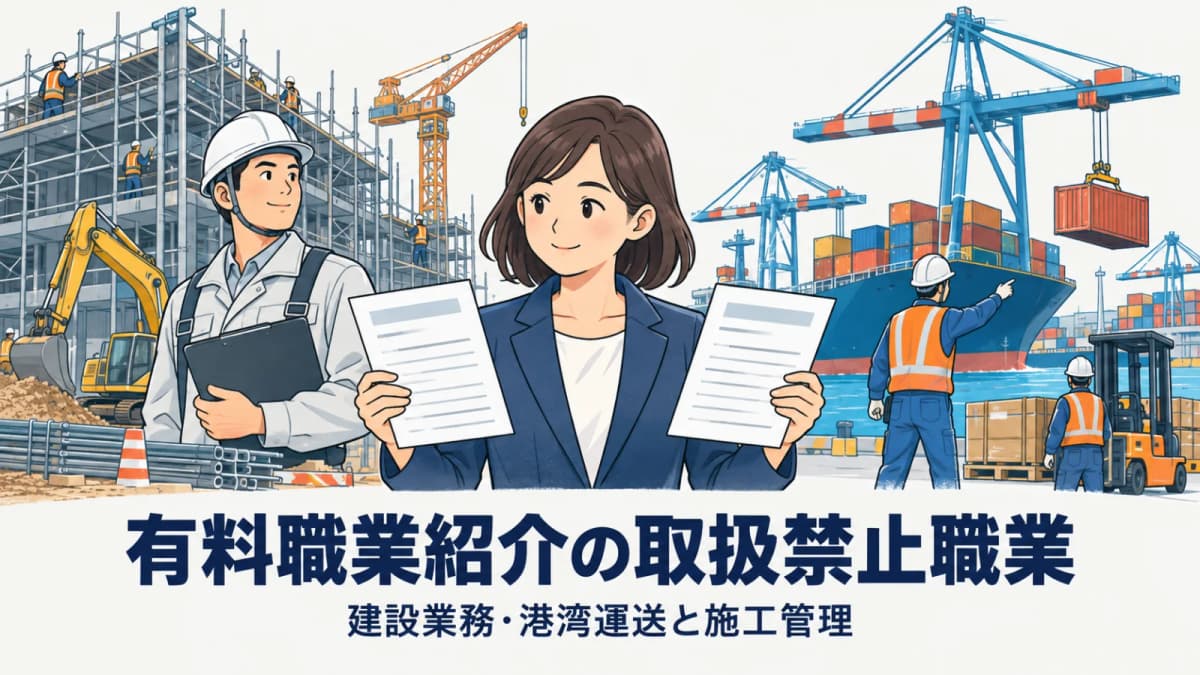 【2026年版】有料職業紹介の取扱禁止職業|建設業務・港湾運送と施工管理