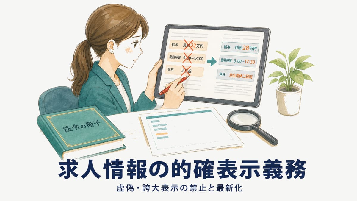 求人情報の的確表示義務とは|職業紹介事業者の虚偽・誇大表示の禁止と最新化【2026年版】