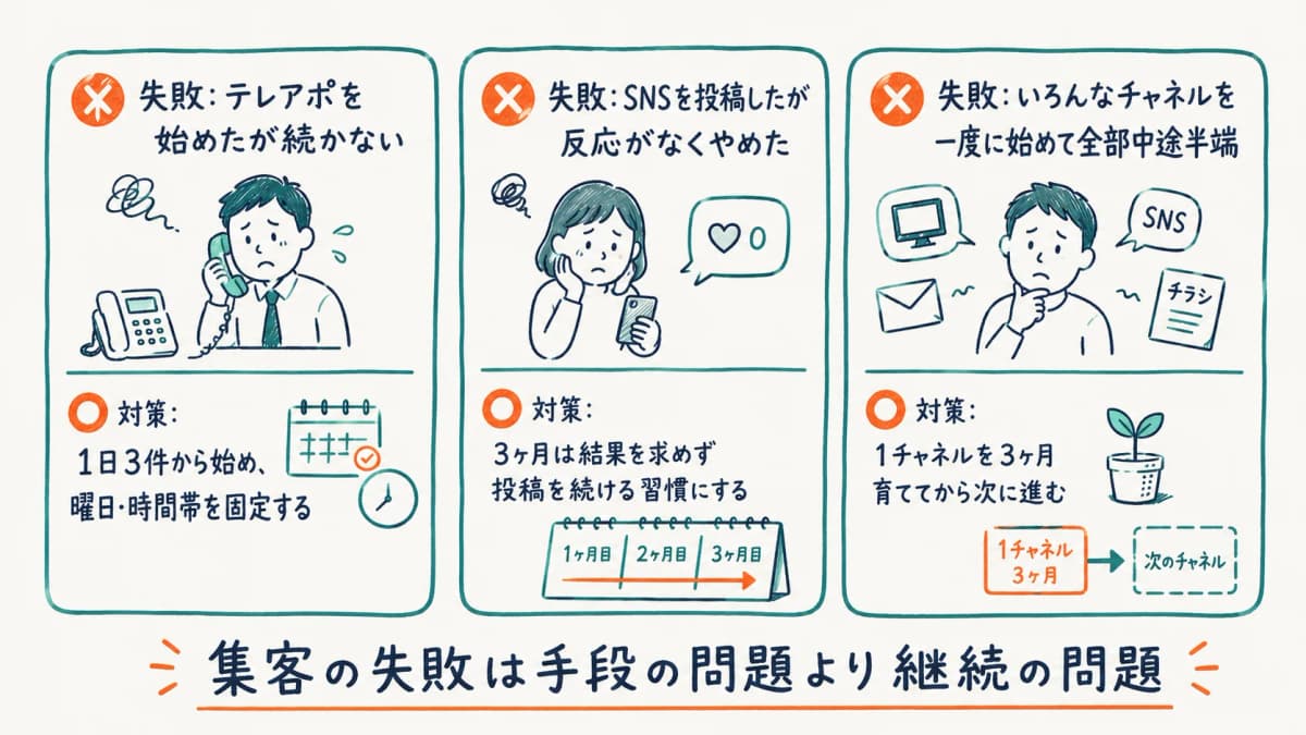 集客でよくある失敗3パターンと対策