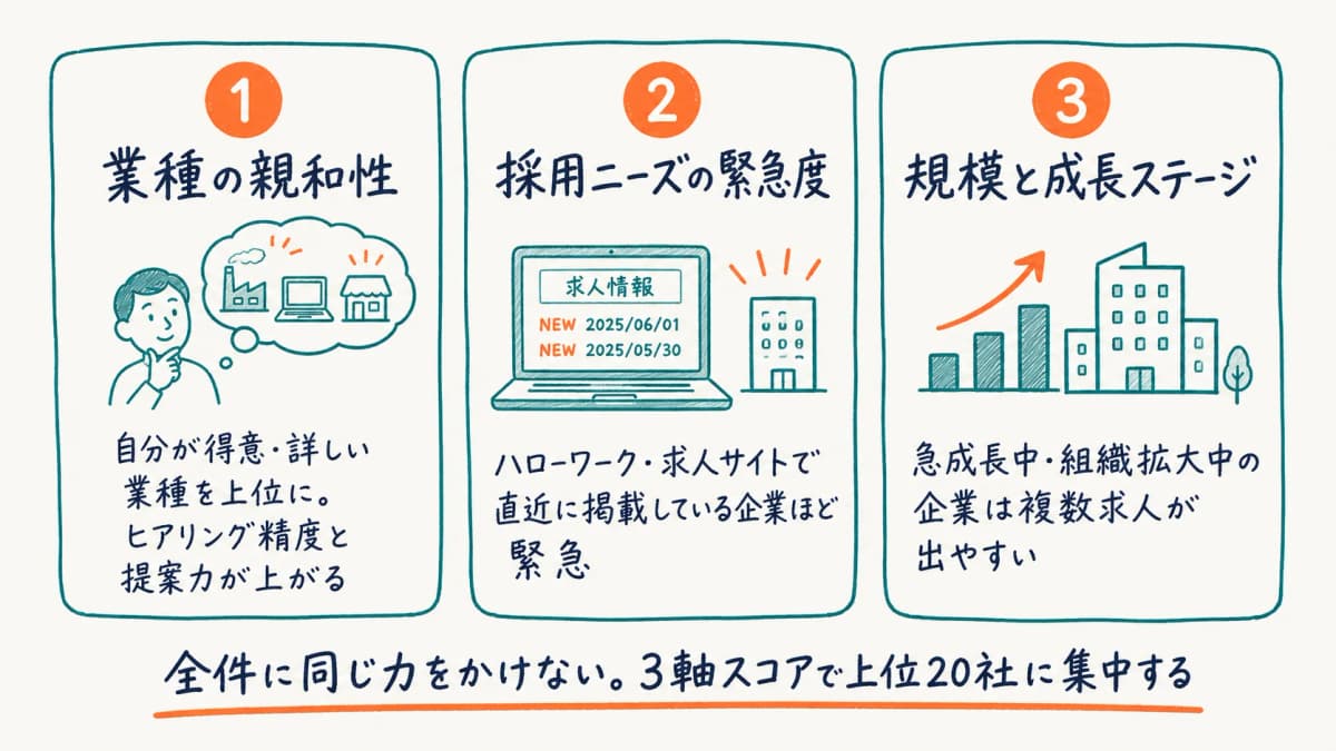 営業リストに優先順位を付ける3つの軸