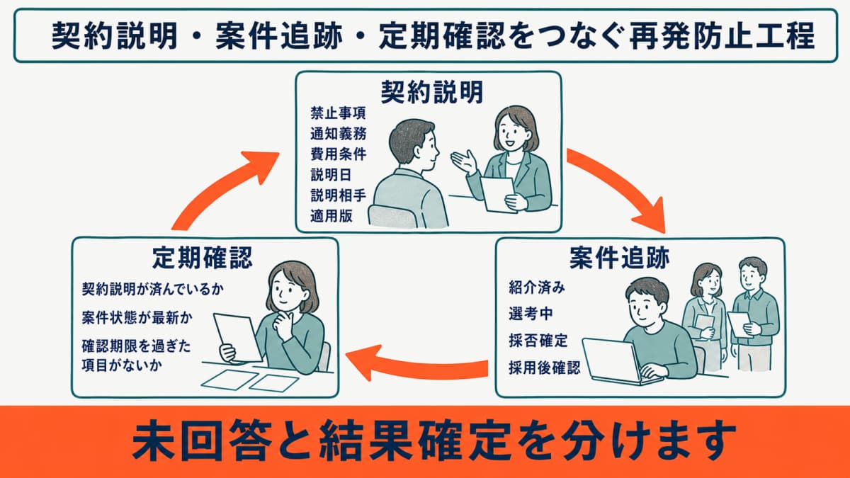契約説明・案件追跡・定期確認をつなぐ再発防止工程