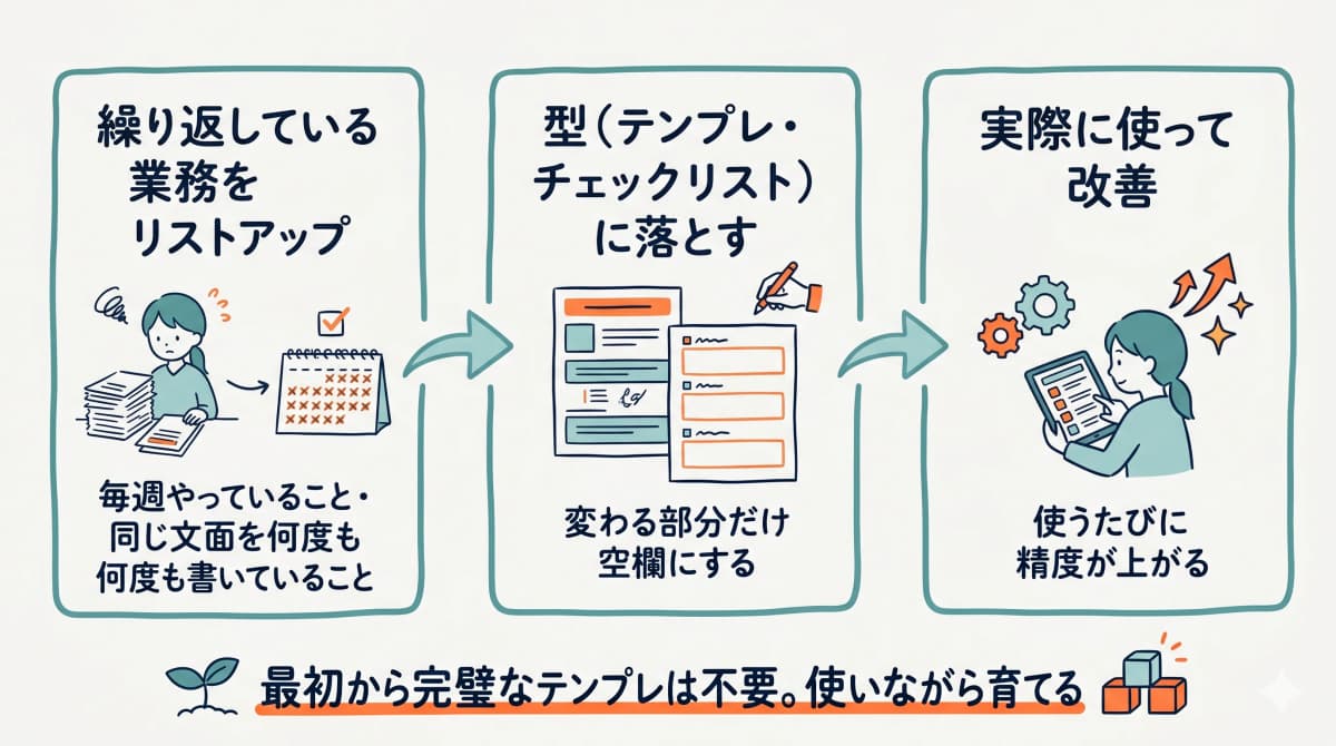 テンプレ化・標準化の進め方3ステップ