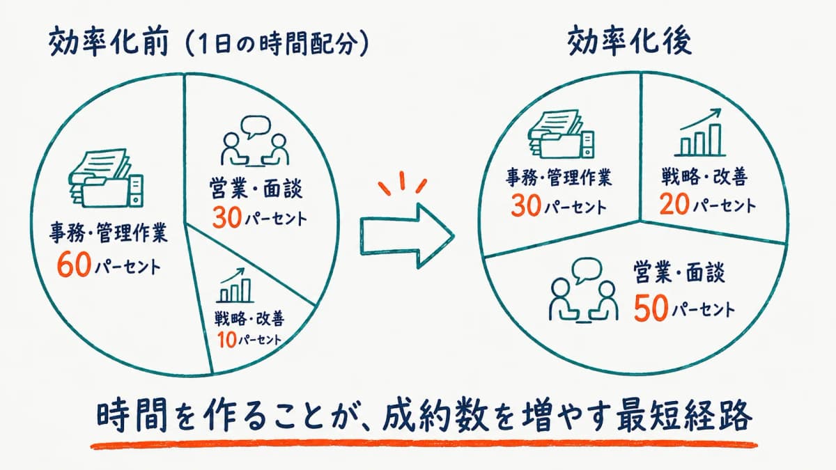 効率化による時間創出のビフォーアフター