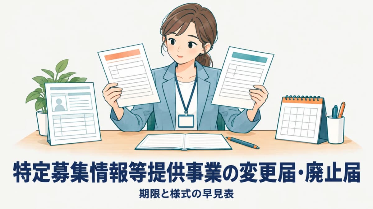 【2026年版】特定募集情報等提供事業の変更届・廃止届|様式と提出期限