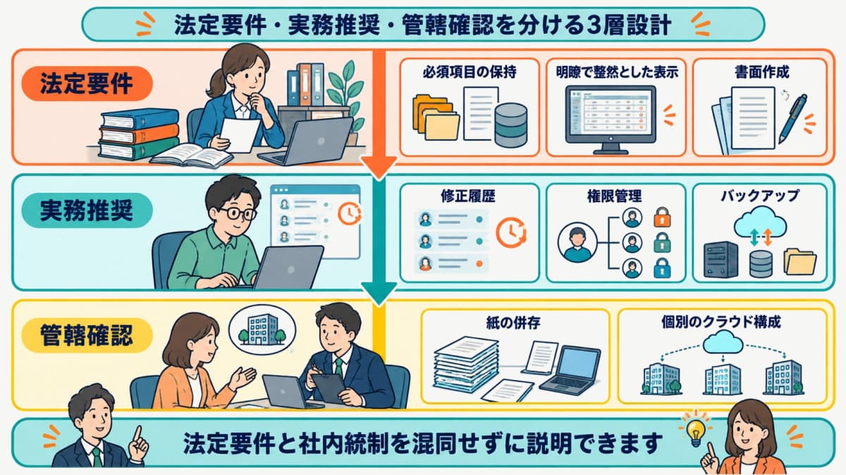 法定要件・実務推奨・管轄確認を分ける3層設計