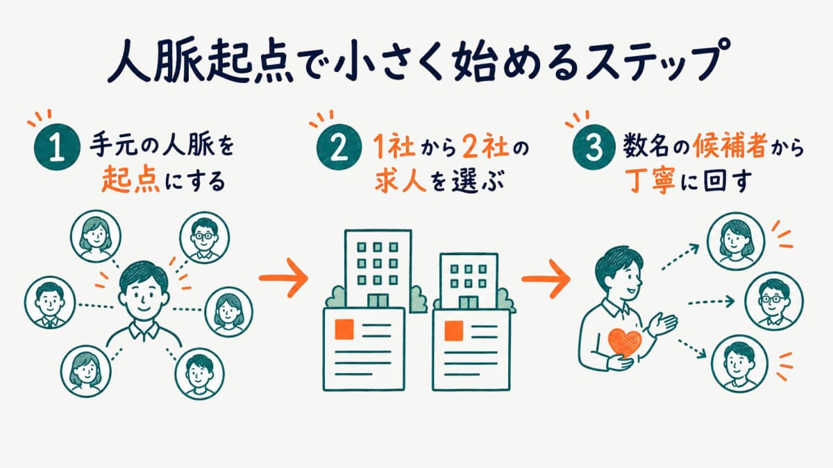 人脈起点で小さく始める副業人材紹介のステップ