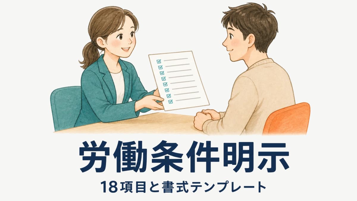 職業紹介の労働条件明示、書面テンプレートと18項目一覧【2026年版】