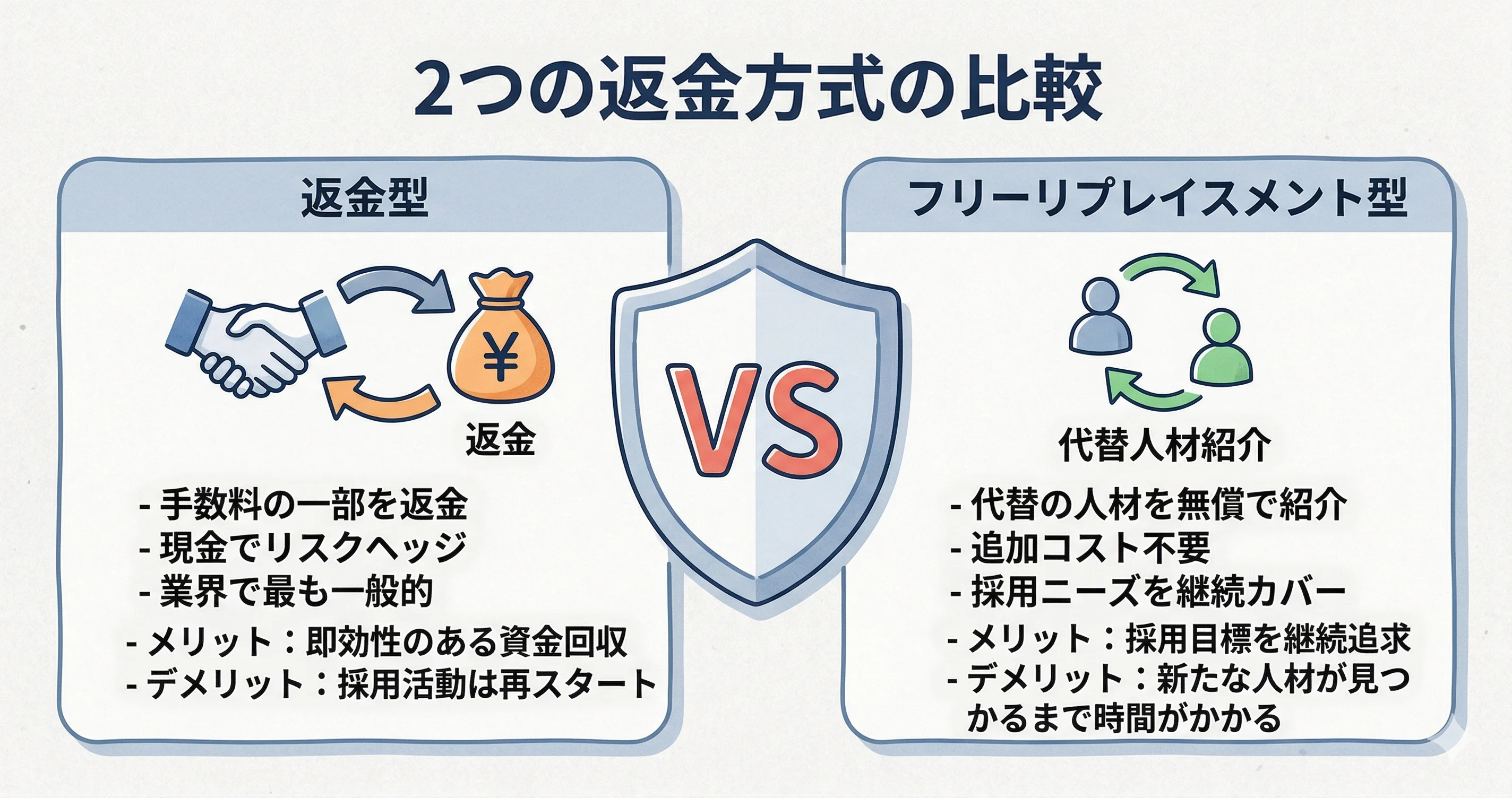返金型とフリーリプレイスメント型の比較