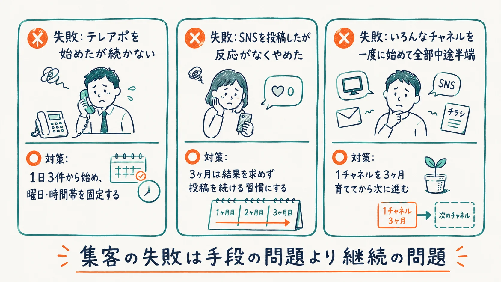 集客でよくある失敗3パターンと対策
