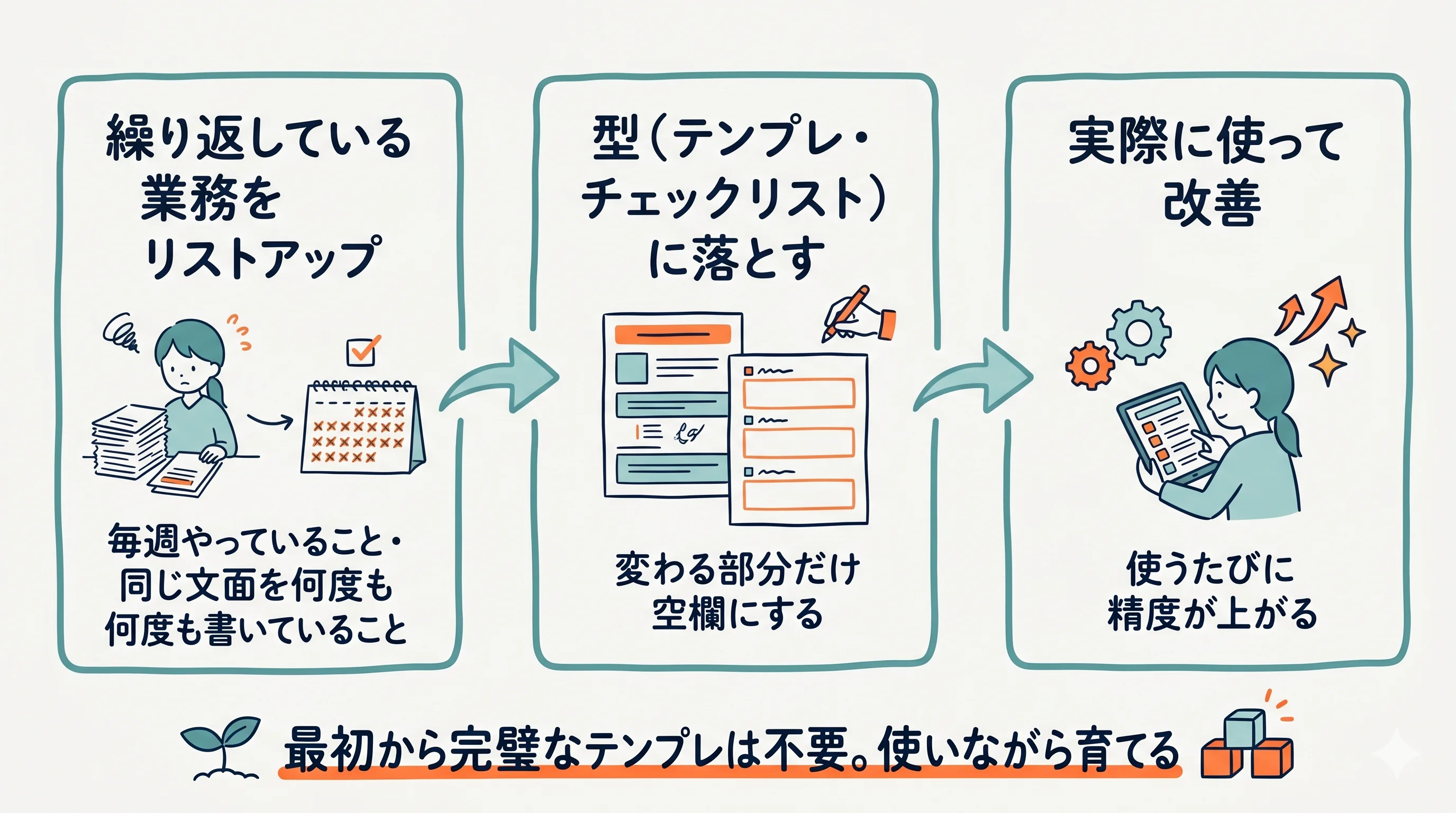 テンプレ化・標準化の進め方3ステップ