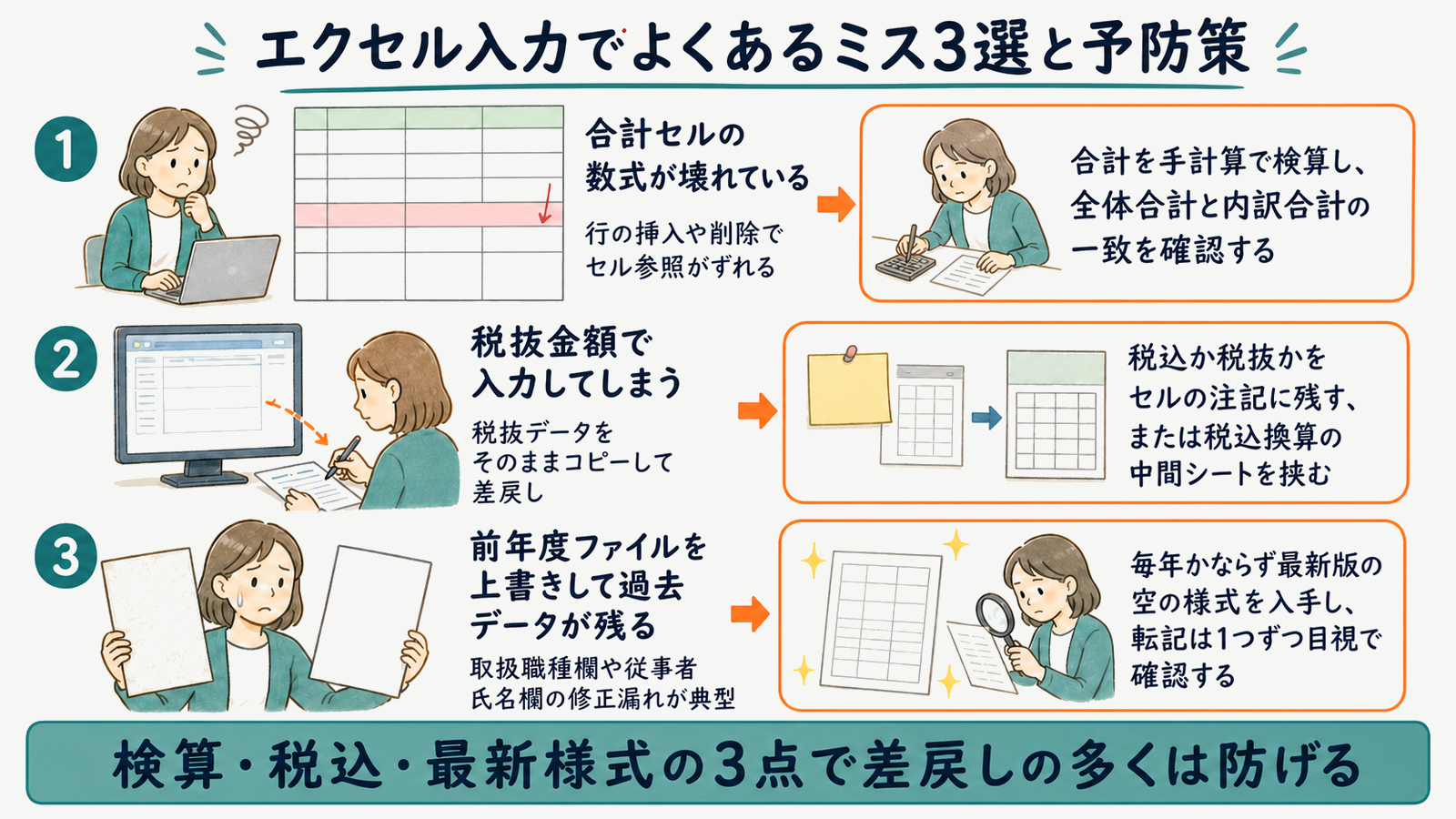 エクセル入力でよくあるミス3選